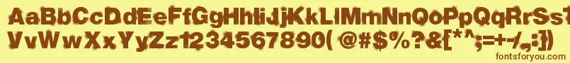 Sprayvetica33third Font – Brown Fonts on Yellow Background