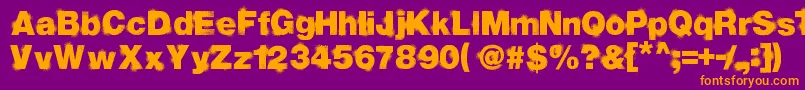 Sprayvetica33third Font – Orange Fonts on Purple Background