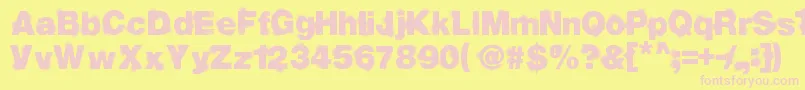 Sprayvetica33third Font – Pink Fonts on Yellow Background