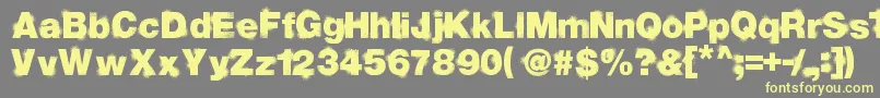 Sprayvetica33third Font – Yellow Fonts on Gray Background