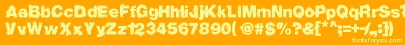 フォントSprayvetica33third – オレンジの背景に黄色の文字