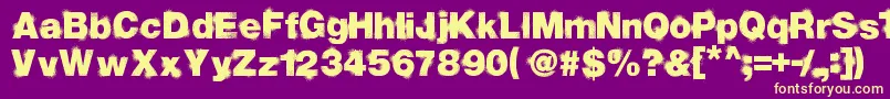 Sprayvetica33third Font – Yellow Fonts on Purple Background