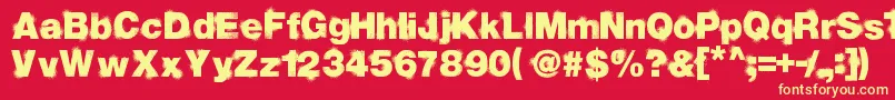 Sprayvetica33third Font – Yellow Fonts on Red Background