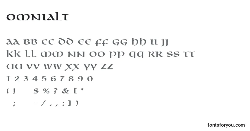 OmniaLt-fontti – aakkoset, numerot, erikoismerkit