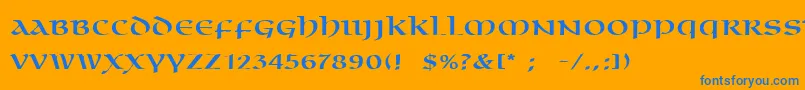 フォントOmniaLt – オレンジの背景に青い文字