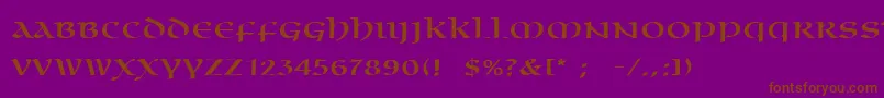 OmniaLt-Schriftart – Braune Schriften auf violettem Hintergrund