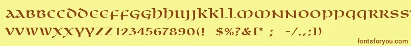 OmniaLt Font – Brown Fonts on Yellow Background