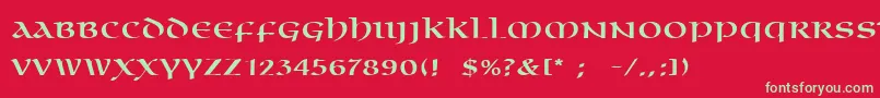 OmniaLt Font – Green Fonts on Red Background