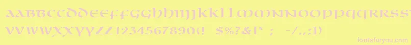 OmniaLt Font – Pink Fonts on Yellow Background