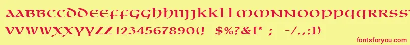 OmniaLt-Schriftart – Rote Schriften auf gelbem Hintergrund