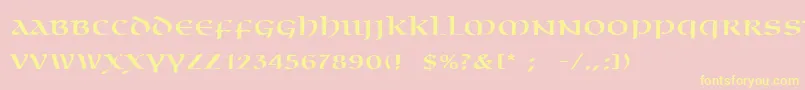 OmniaLt-Schriftart – Gelbe Schriften auf rosa Hintergrund