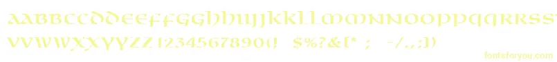 OmniaLt-Schriftart – Gelbe Schriften auf weißem Hintergrund