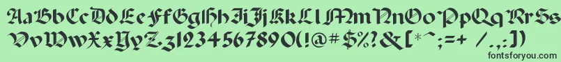 Paladinc Font – Black Fonts on Green Background
