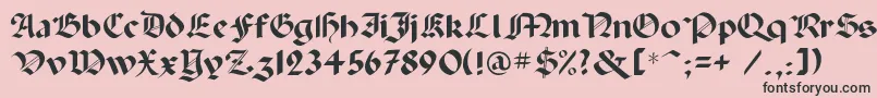 Paladinc-fontti – mustat fontit vaaleanpunaisella taustalla