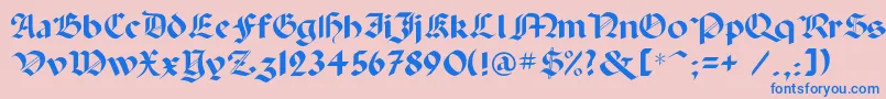 Paladinc-fontti – siniset fontit vaaleanpunaisella taustalla