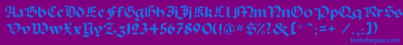 Paladinc-fontti – siniset fontit violetilla taustalla