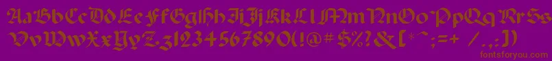 Paladinc-Schriftart – Braune Schriften auf violettem Hintergrund