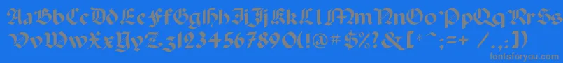 Paladinc-fontti – harmaat kirjasimet sinisellä taustalla