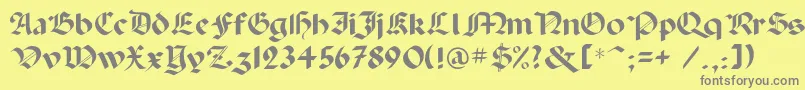 フォントPaladinc – 黄色の背景に灰色の文字