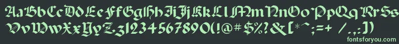 フォントPaladinc – 黒い背景に緑の文字