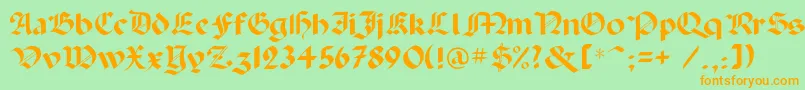 Paladinc Font – Orange Fonts on Green Background