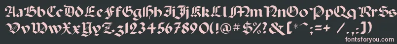 Paladinc-fontti – vaaleanpunaiset fontit mustalla taustalla