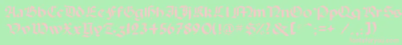 Paladinc-fontti – vaaleanpunaiset fontit vihreällä taustalla