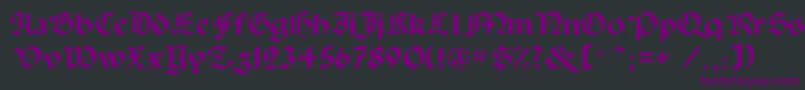 Paladinc-fontti – violetit fontit mustalla taustalla