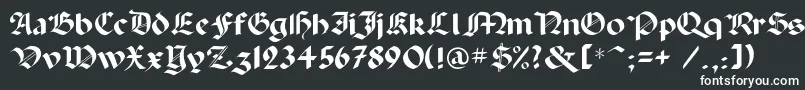 Paladinc-fontti – valkoiset fontit mustalla taustalla