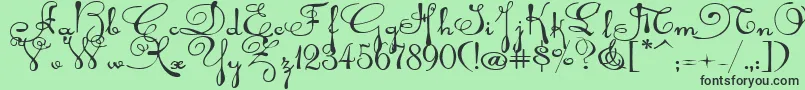 Rhalinaexp Font – Black Fonts on Green Background