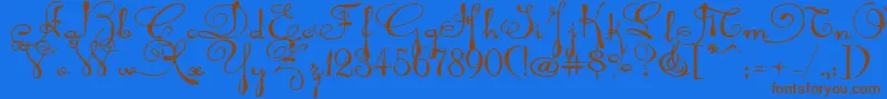 Rhalinaexp Font – Brown Fonts on Blue Background