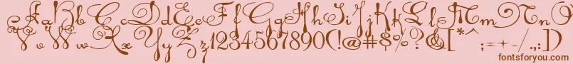 Rhalinaexp Font – Brown Fonts on Pink Background