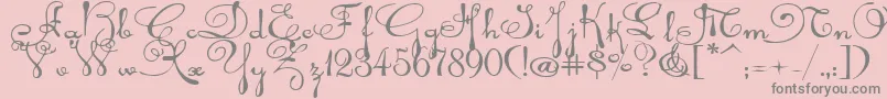 Rhalinaexp-Schriftart – Graue Schriften auf rosa Hintergrund