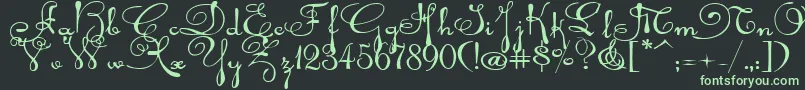 Rhalinaexp Font – Green Fonts on Black Background