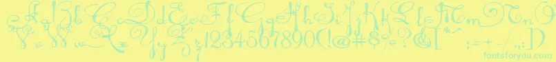 Rhalinaexp Font – Green Fonts on Yellow Background