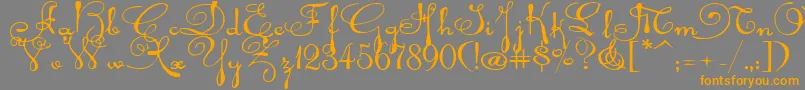 Rhalinaexp-Schriftart – Orangefarbene Schriften auf grauem Hintergrund