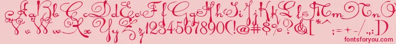 Rhalinaexp Font – Red Fonts on Pink Background