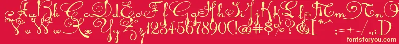 Rhalinaexp Font – Yellow Fonts on Red Background