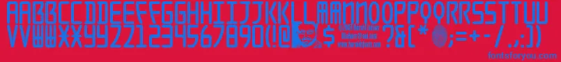 Seoulcaps Font – Blue Fonts on Red Background