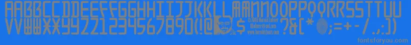 Seoulcaps-fontti – harmaat kirjasimet sinisellä taustalla