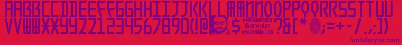 Шрифт Seoulcaps – фиолетовые шрифты на красном фоне
