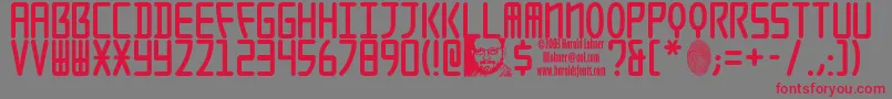 Czcionka Seoulcaps – czerwone czcionki na szarym tle