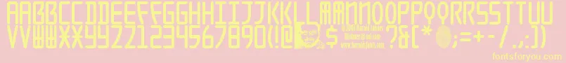 Seoulcaps-fontti – keltaiset fontit vaaleanpunaisella taustalla