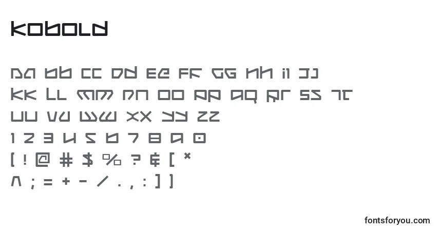 A fonte Kobold – alfabeto, números, caracteres especiais