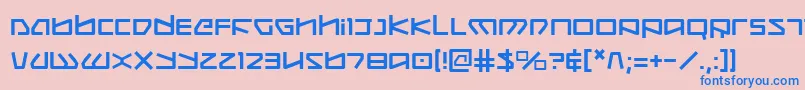Kobold-Schriftart – Blaue Schriften auf rosa Hintergrund