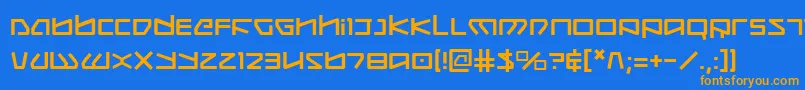 Kobold-fontti – oranssit fontit sinisellä taustalla