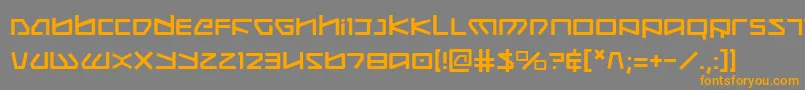 フォントKobold – オレンジの文字は灰色の背景にあります。