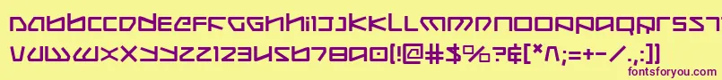 Kobold-Schriftart – Violette Schriften auf gelbem Hintergrund