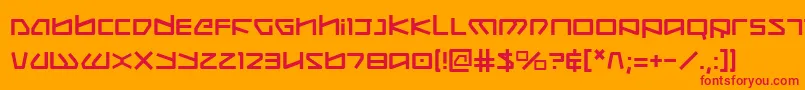 Czcionka Kobold – czerwone czcionki na pomarańczowym tle