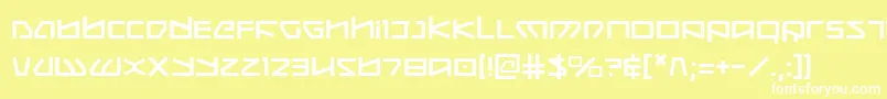 Kobold-Schriftart – Weiße Schriften auf gelbem Hintergrund